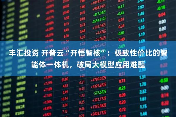 丰汇投资 开普云“开悟智核”：极致性价比的智能体一体机，破局大模型应用难题